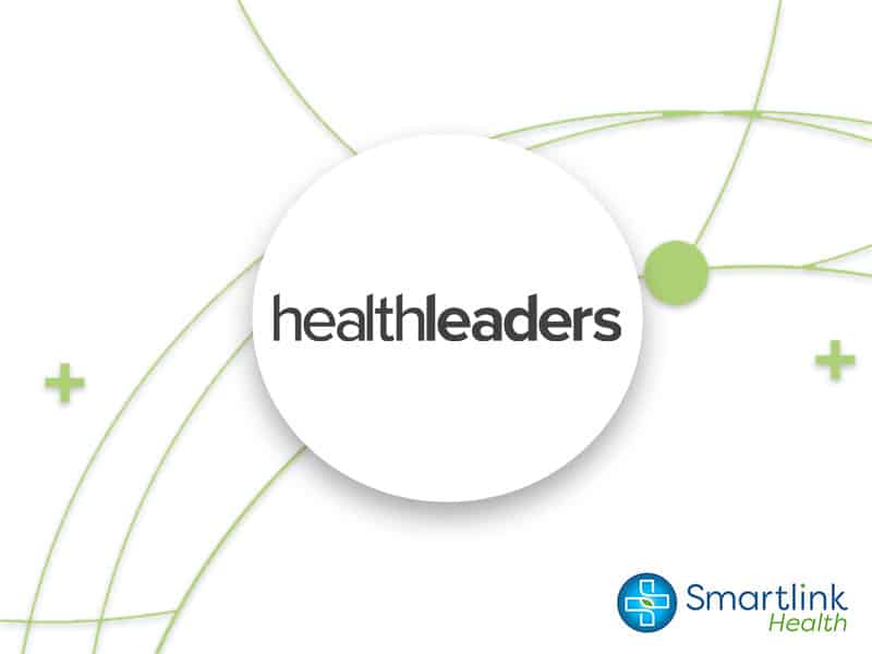 Healthleaders-media-logo-in-a-circle-with-the-Smartlink-Health-logo-in-the-lower-right-corner.