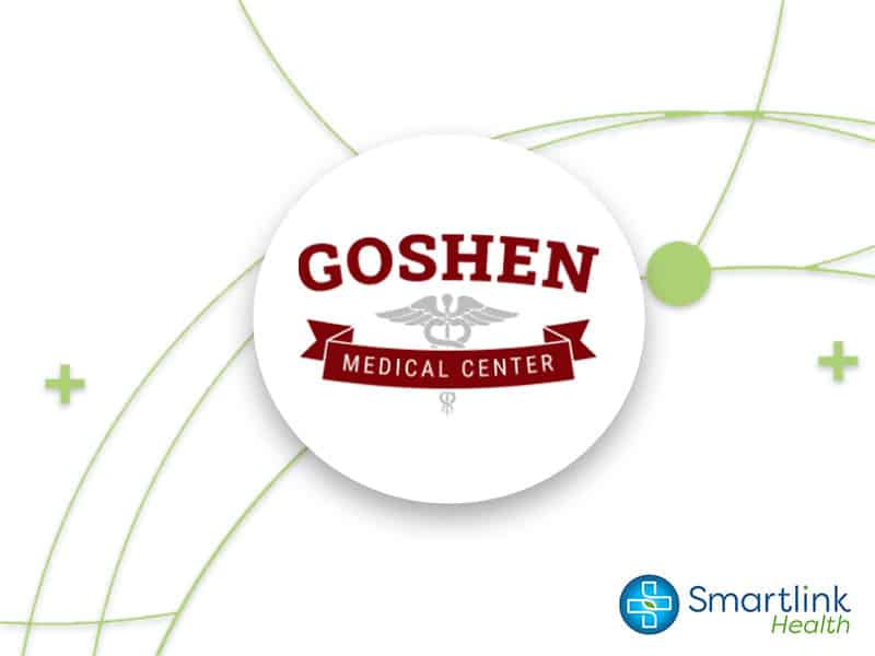 Goshen-Medical-Center-logo-in-the-middle-of-a-circle-with-Smartlink-Health-logo-in-the-lower-right-corner
