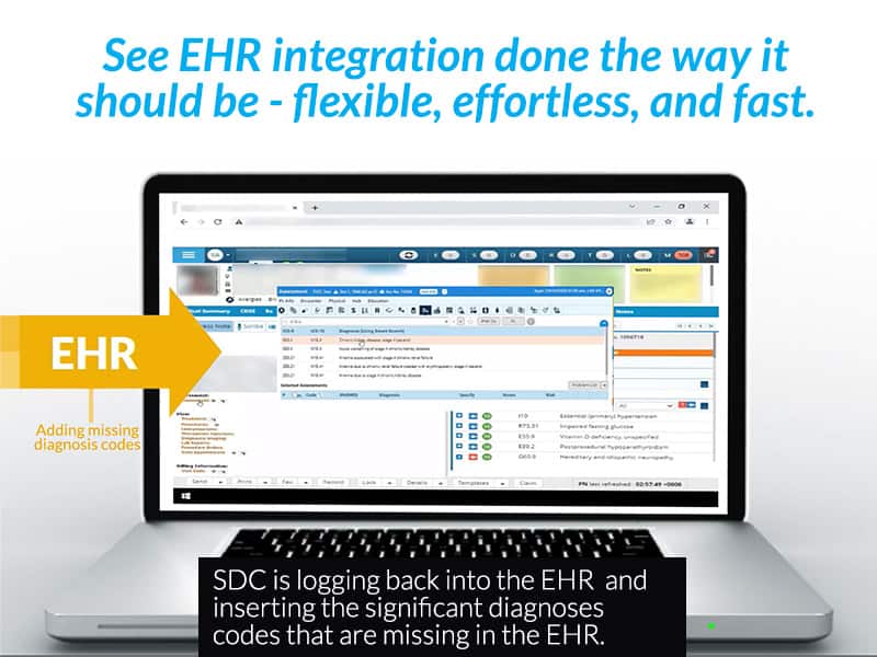Image-of-Smartlink-Data-Connector-logged-into-an-EHR-and-adding-a-diagnosis-to-a-patient-record