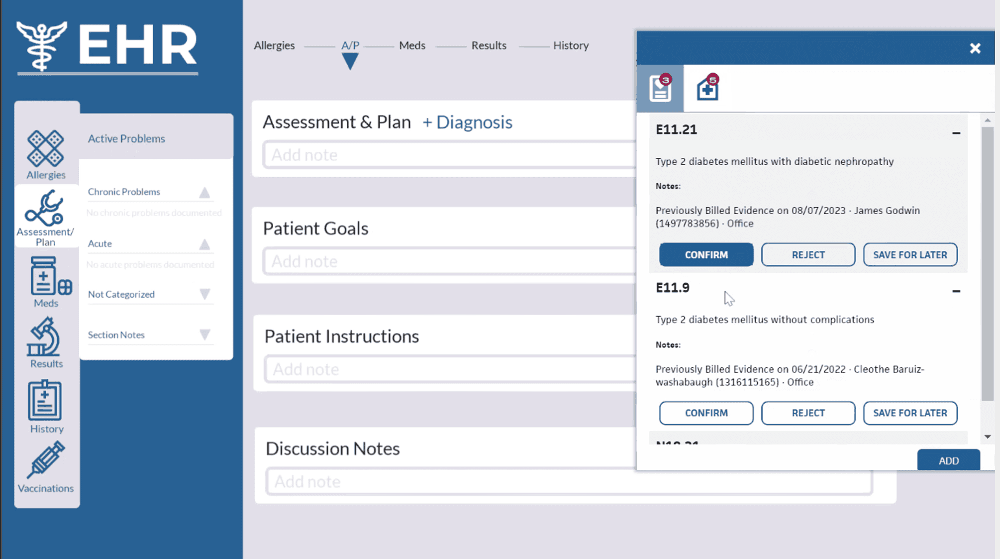 Providers can view diagnosis gaps within their EHR by using Smartlink DXInsight.